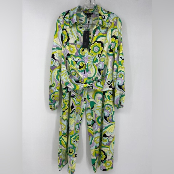 Woman Racheal Zoe 2-piece Set Crop Shirt With Pants (size L) - Picture 2 of 5